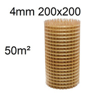 Siatka kompozytowa zbrojeniowa fi 4 mm oczko 200x200 mm 50m2